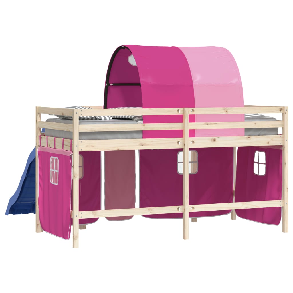 Rideaux pour lit mezzanine avec tunnel rose polyester - XIOS
