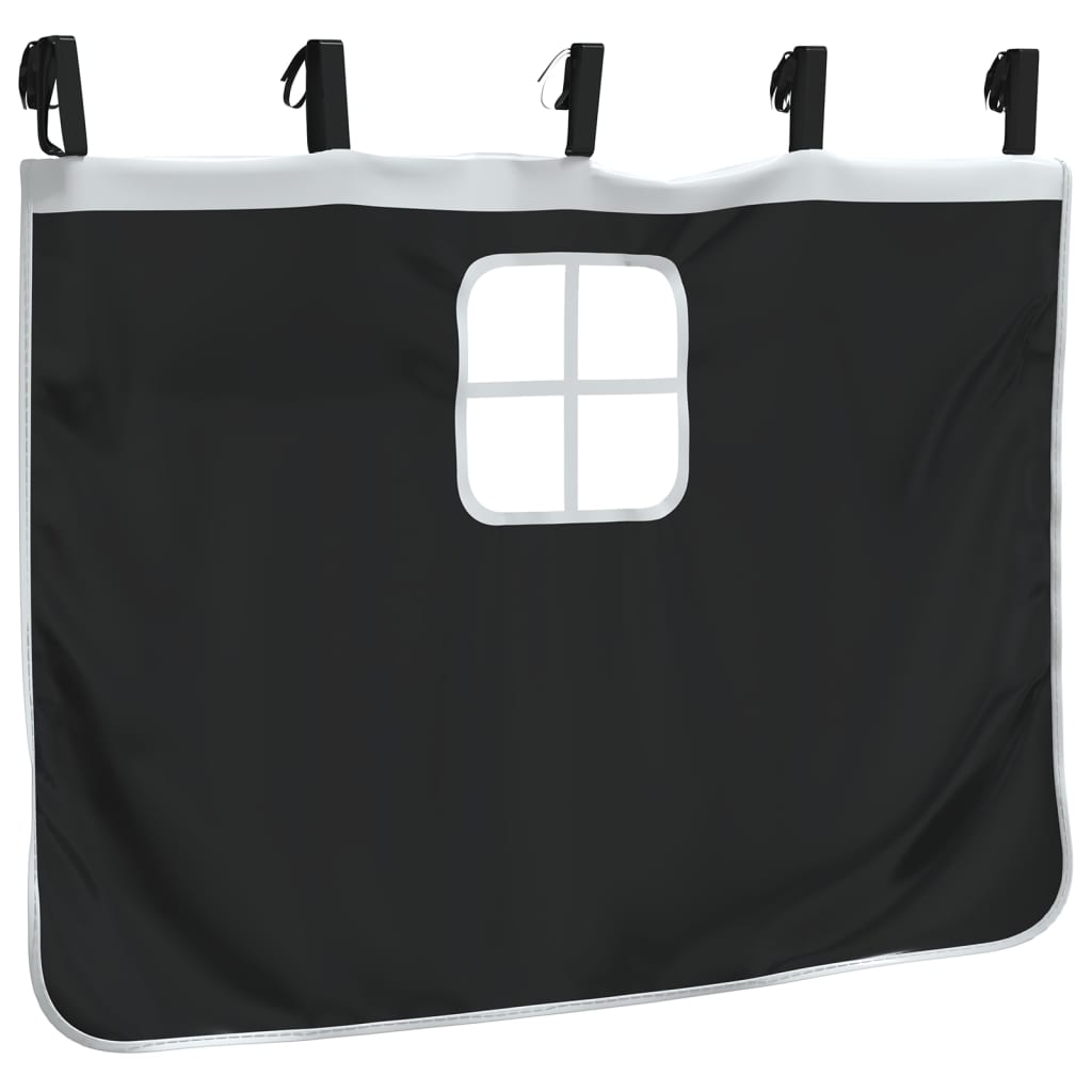 Rideaux pour lit mezzanine avec tunnel et tour blanc et noir Accessoires pour lits et cadres de lit vidaXL