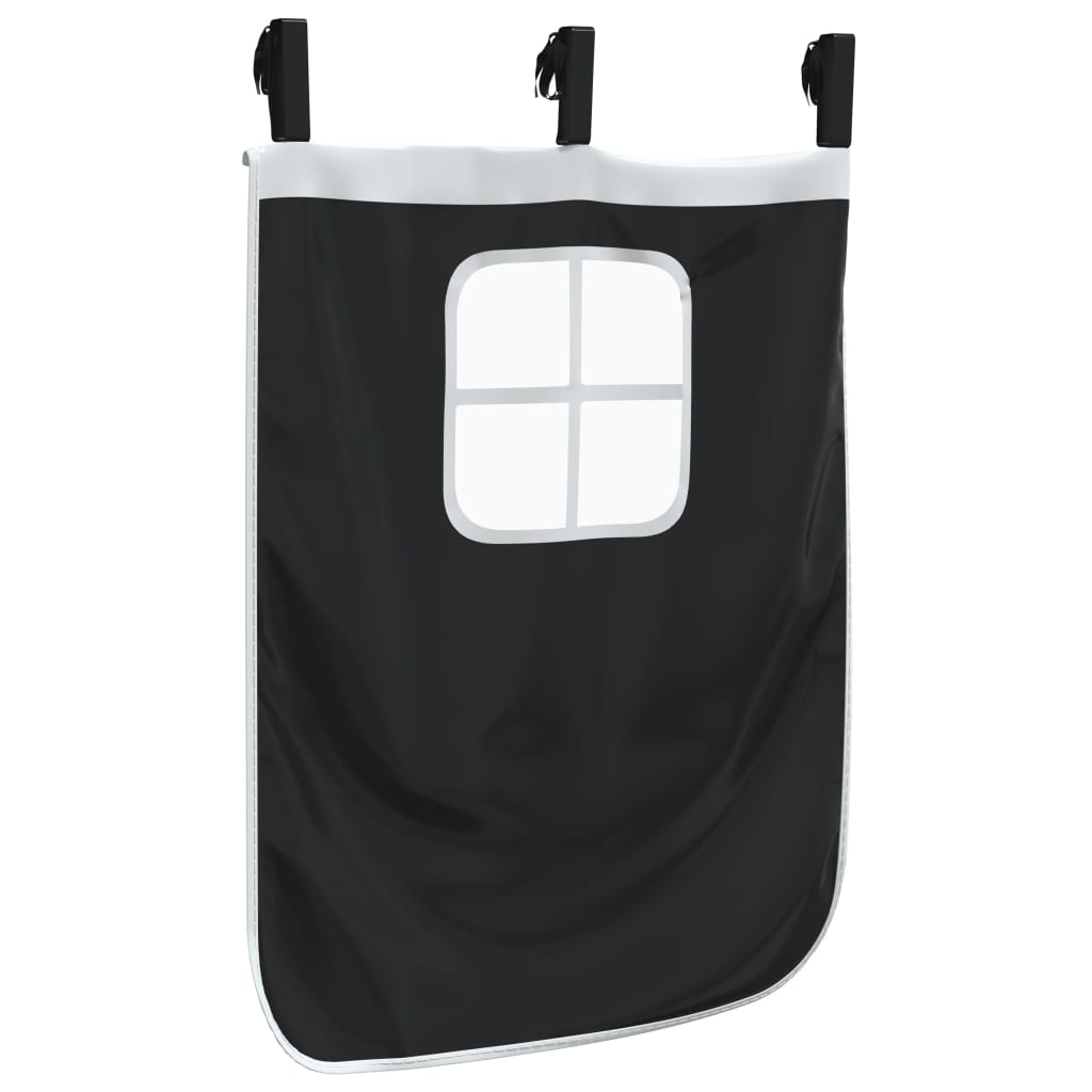 Rideaux pour lit mezzanine avec tunnel et tour blanc et noir Accessoires pour lits et cadres de lit vidaXL