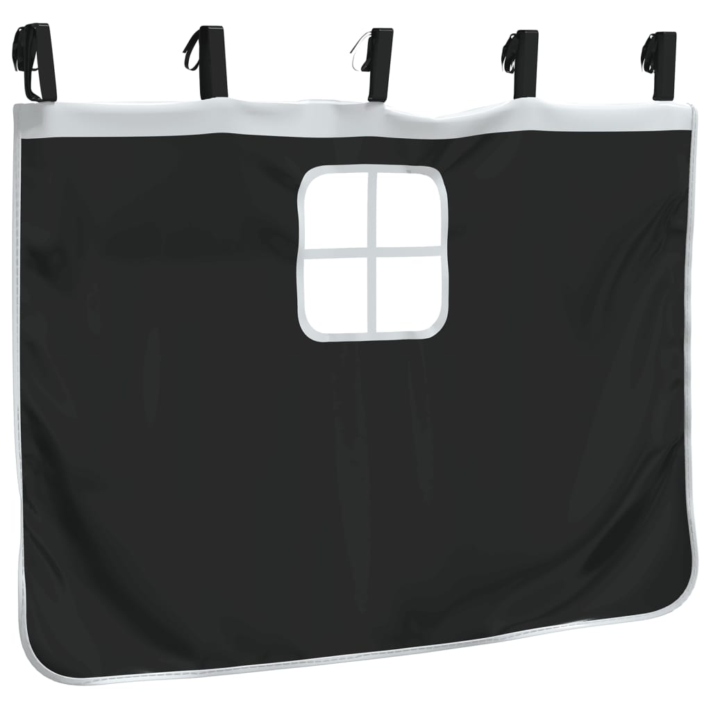 Rideaux pour lit mezzanine avec tour blanc et noir polyester - XIOS
