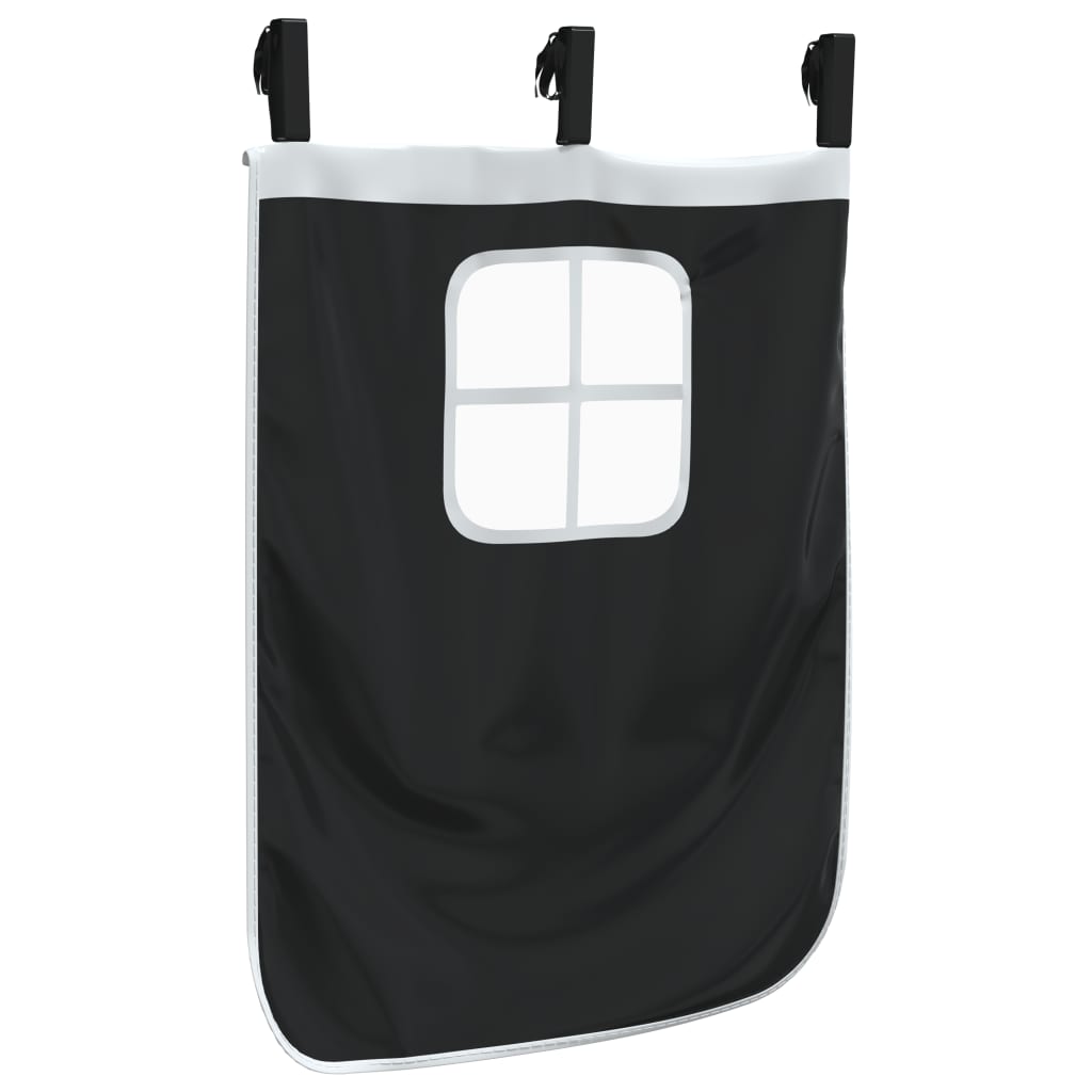 Rideaux pour lit mezzanine avec tour blanc et noir polyester - XIOS