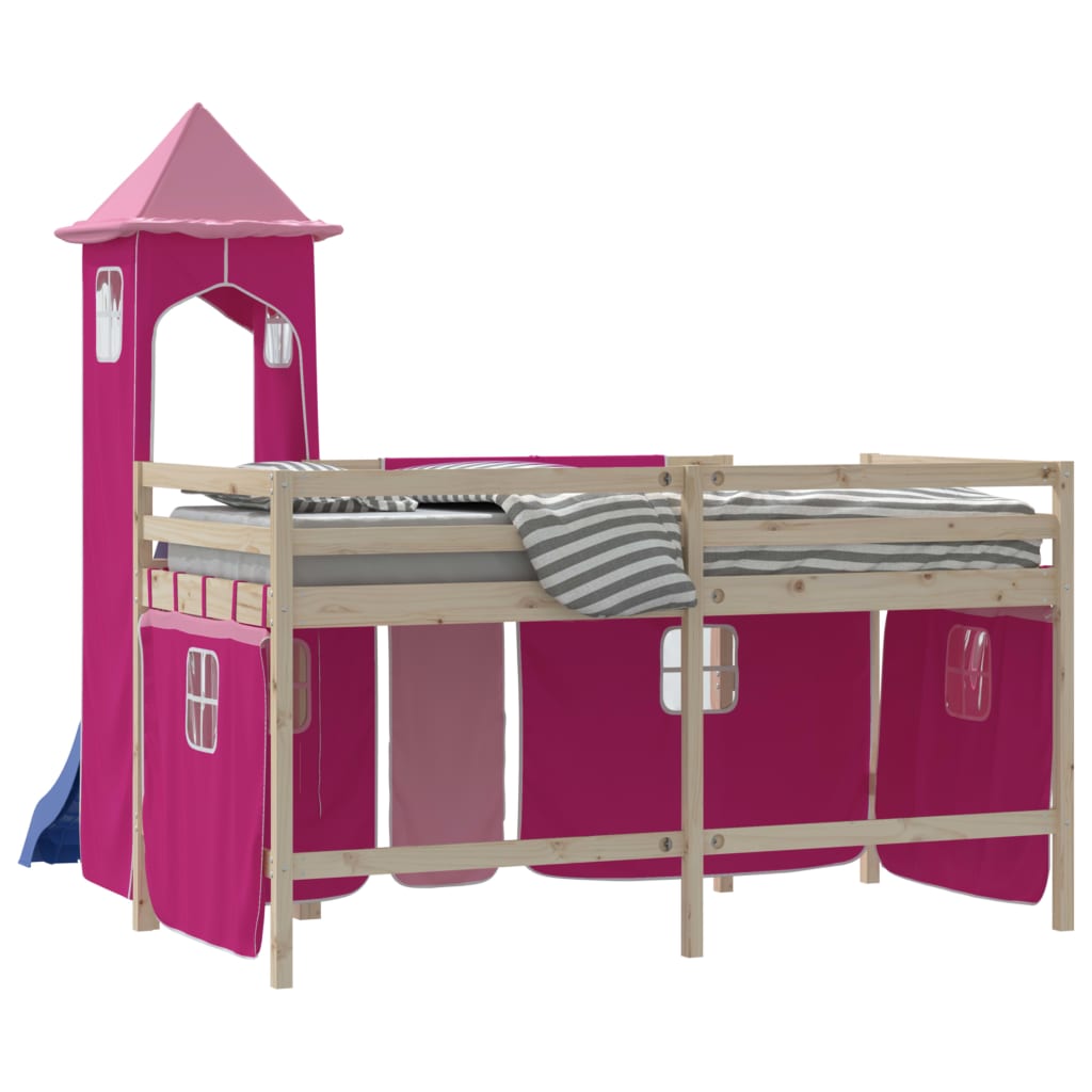 Rideaux pour lit mezzanine avec tour rose polyester - XIOS