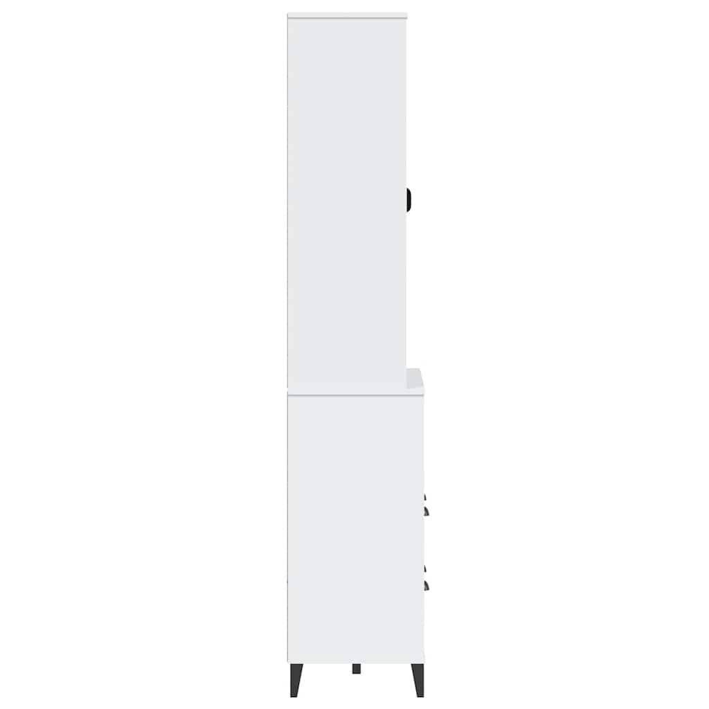 Buffet VIKEN blanc 80x40x200 cm bois massif de pin - XIOS