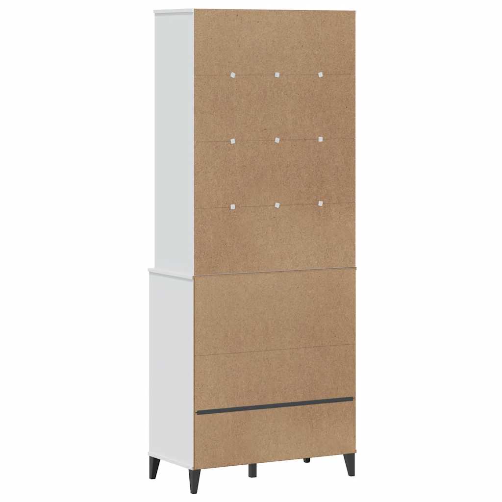 Buffet VIKEN blanc 80x40x200 cm bois massif de pin - XIOS