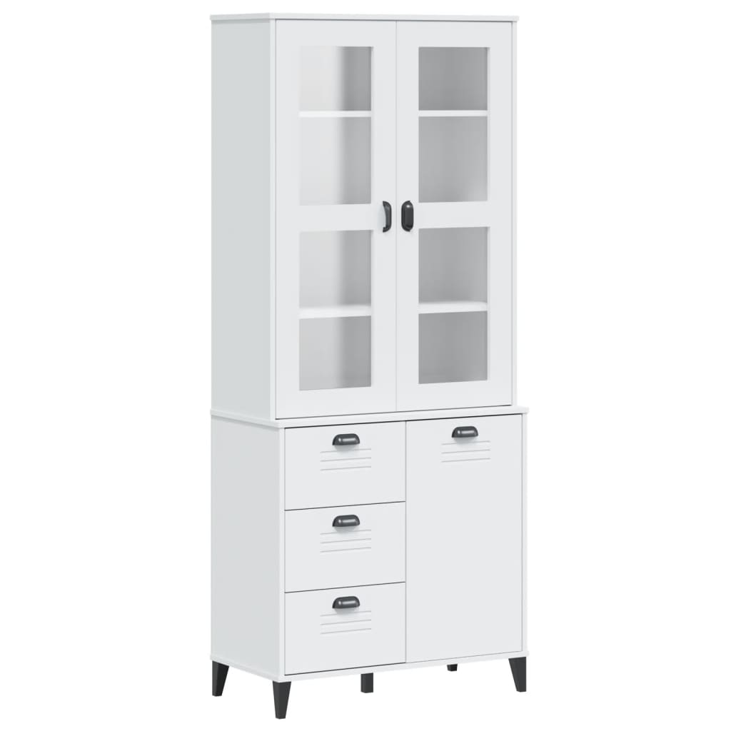 Buffet VIKEN blanc 80x40x190 cm bois massif de pin - XIOS