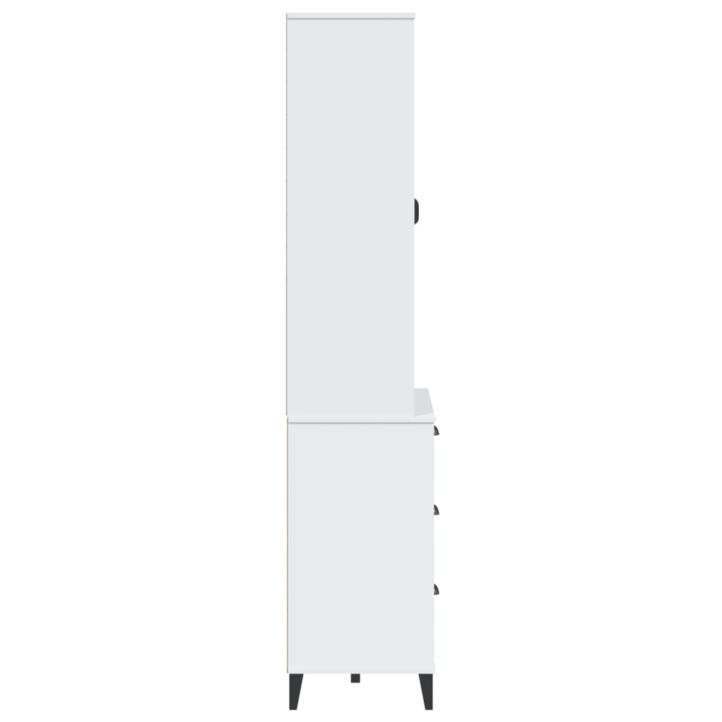 Buffet VIKEN blanc 80x40x190 cm bois massif de pin - XIOS