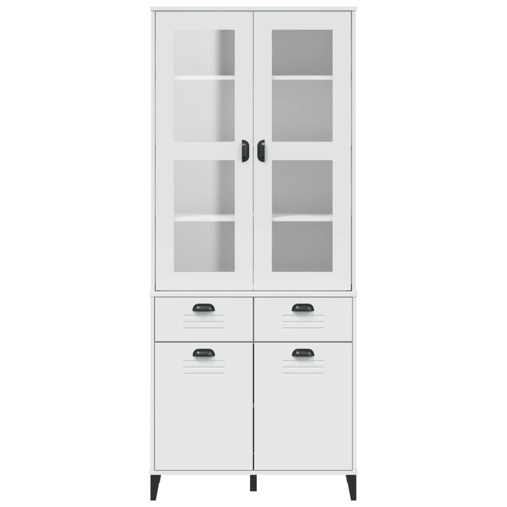 Buffet VIKEN blanc 80x40x190 cm bois massif de pin - XIOS