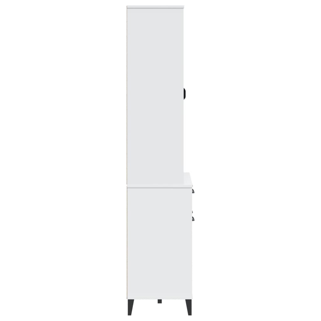 Buffet VIKEN blanc 80x40x190 cm bois massif de pin - XIOS