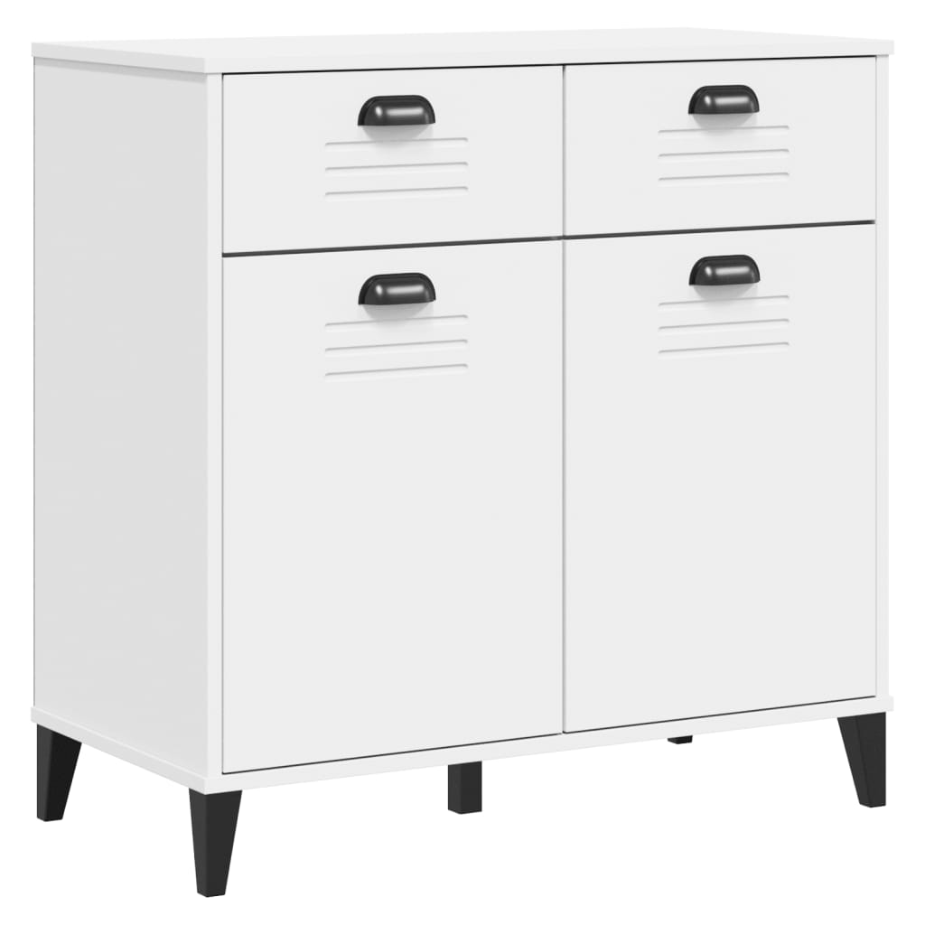 Buffet VIKEN blanc 80x40x190 cm bois massif de pin - XIOS
