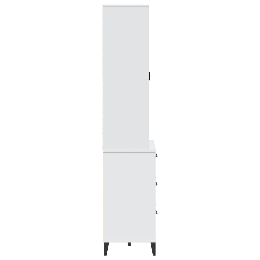Buffet VIKEN blanc 80x40x190 cm bois massif de pin - XIOS