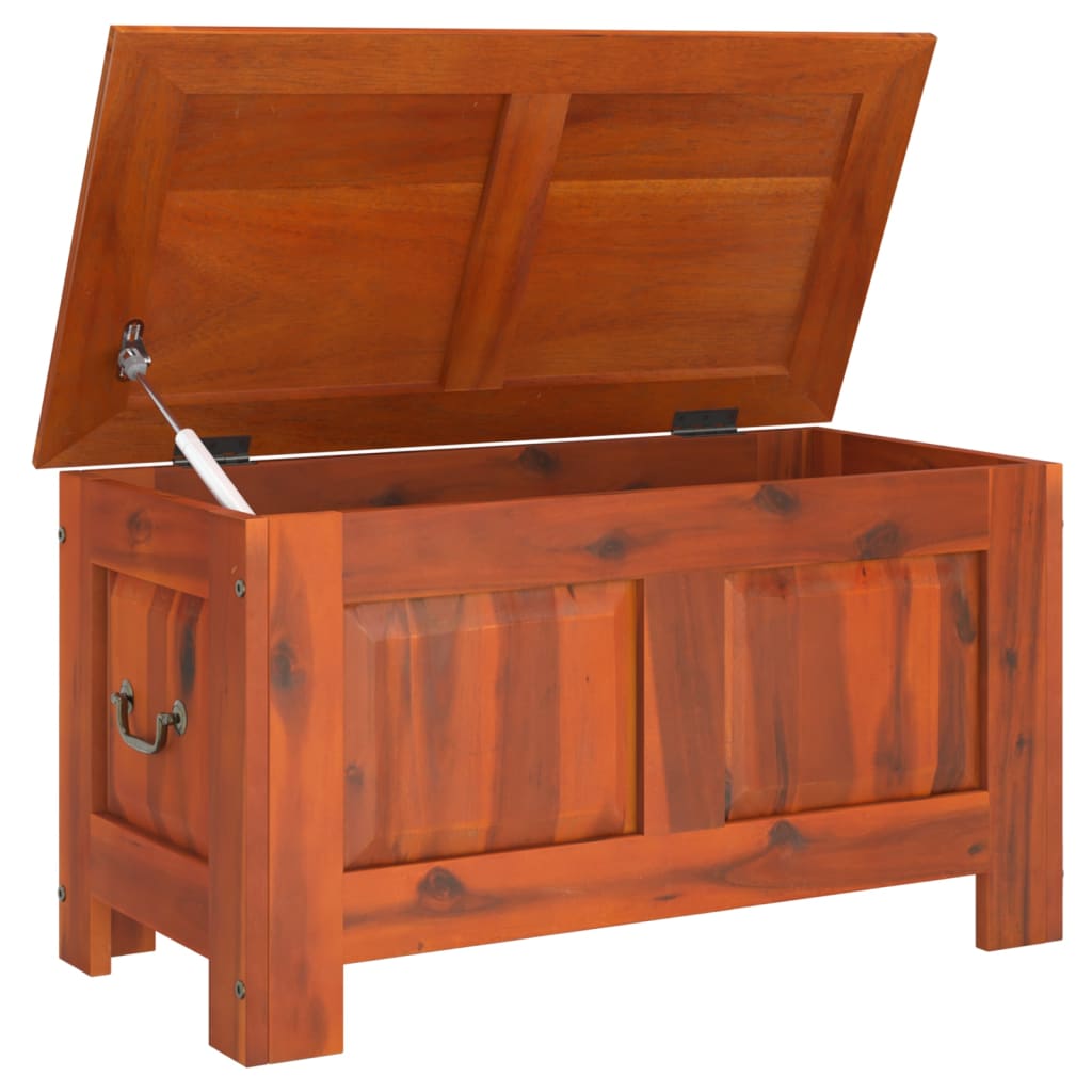 Coffre de rangement avec couvercle marron bois massif d'acacia - XIOS