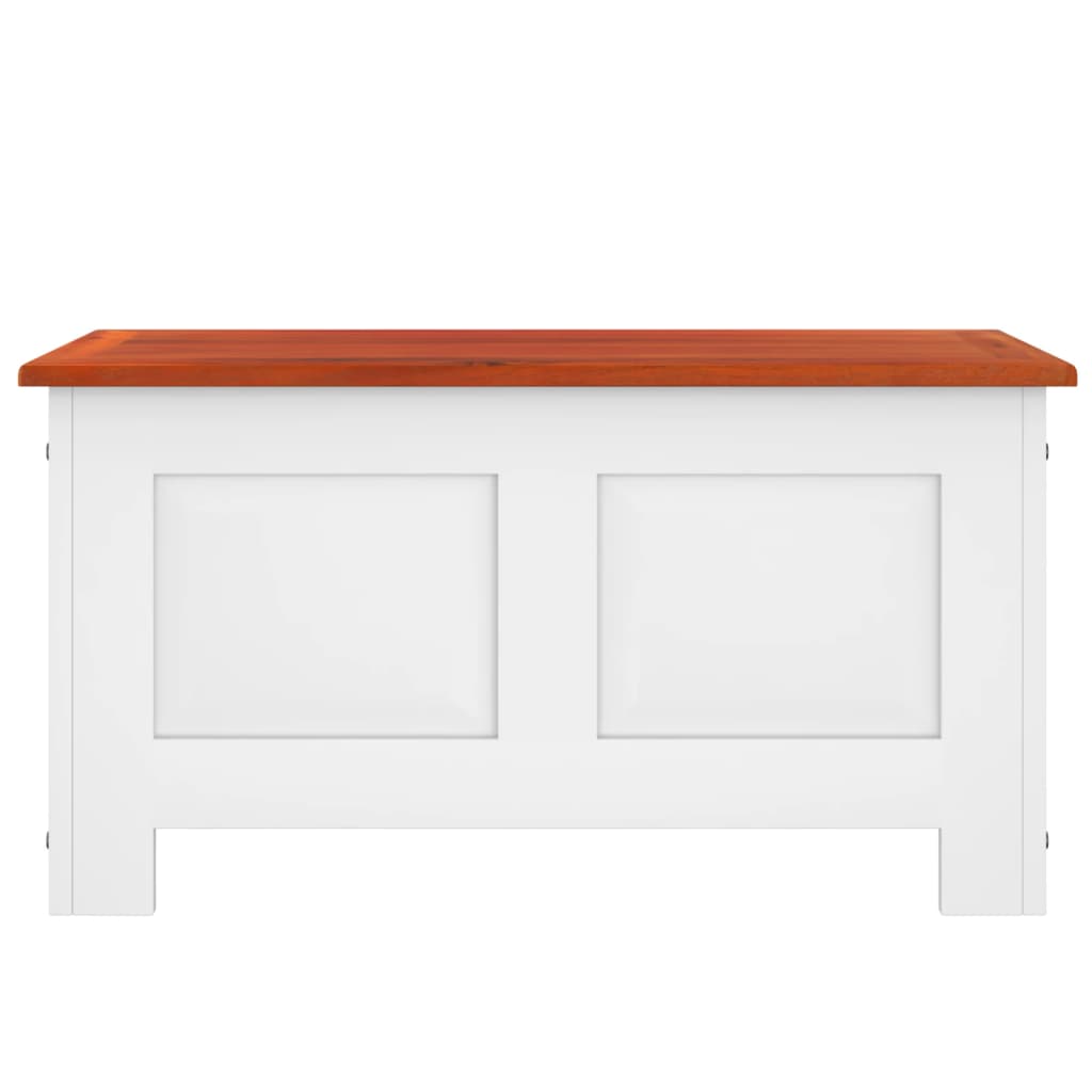 Coffre de rangement et couvercle marron et blanc bois d'acacia - XIOS