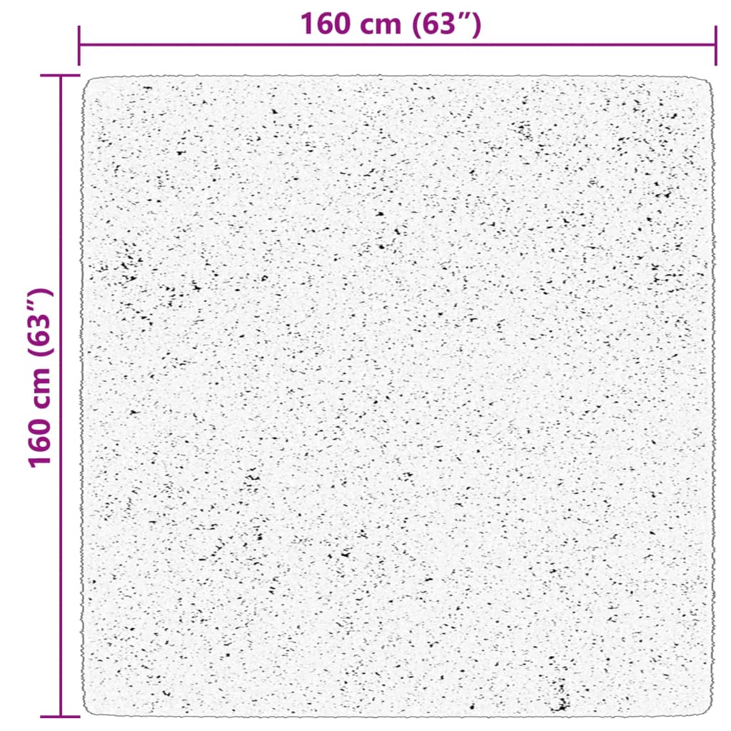 Tapis à poils courts doux et lavable crème 160x160 cm Tapis vidaXL   