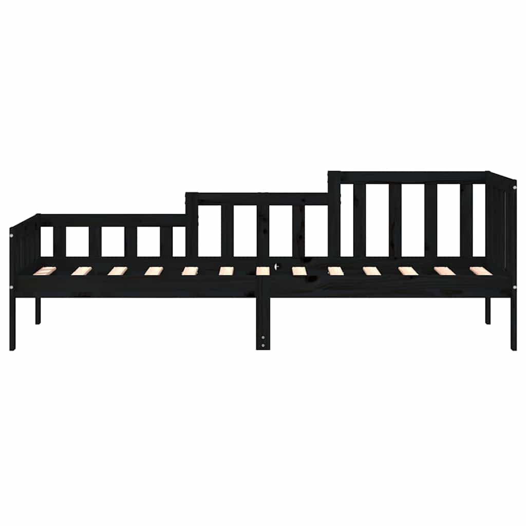Lit de jour sans matelas noir 80x200 cm bois de pin massif - XIOS