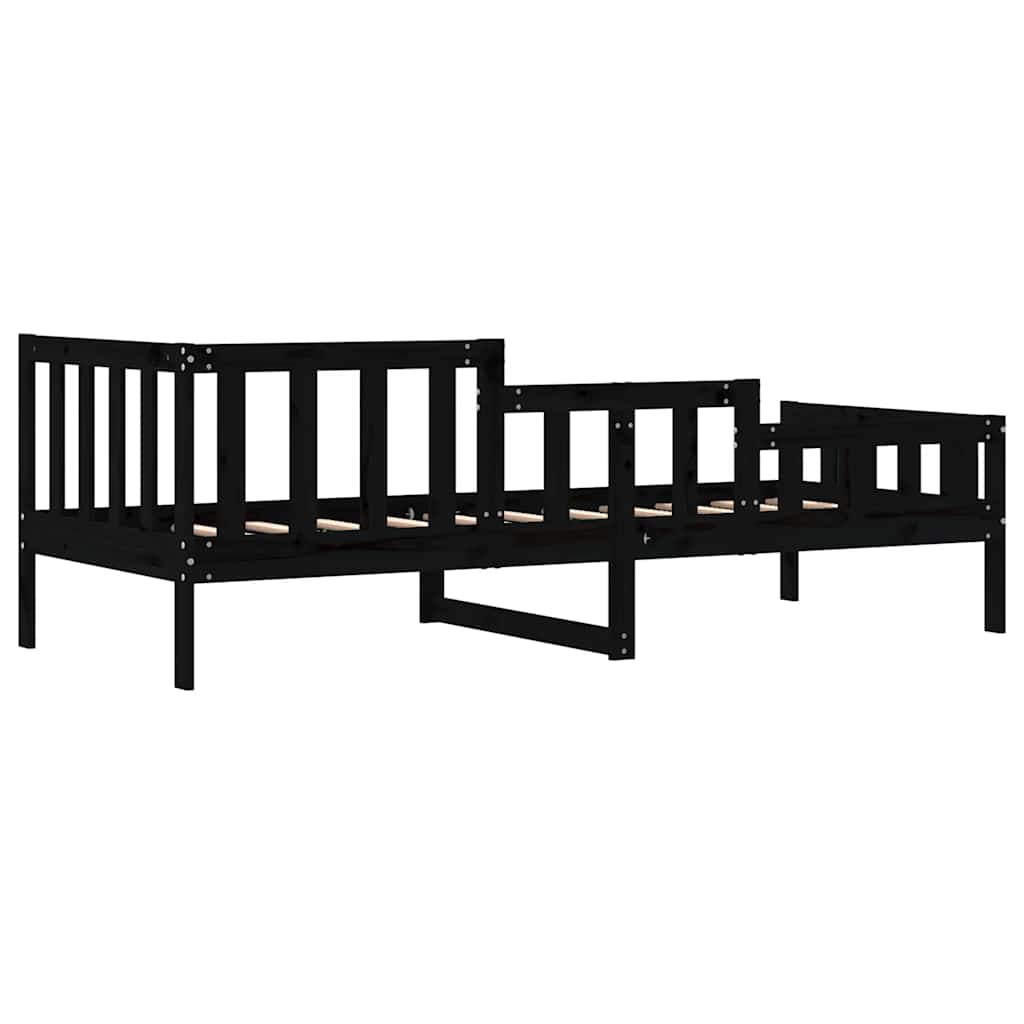 Lit de jour sans matelas noir 80x200 cm bois de pin massif - XIOS