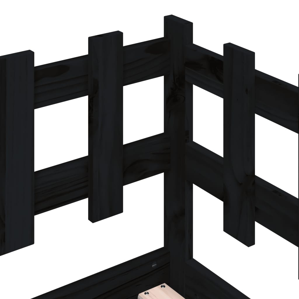 Lit de jour sans matelas noir 90x190 cm bois de pin massif - XIOS
