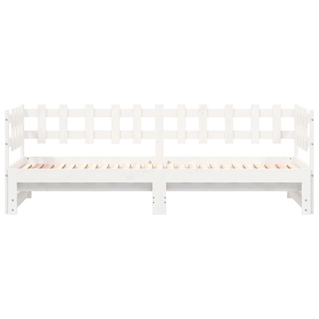 Lit coulissant sans matelas blanc 2x(80x200) cm Bois massif - XIOS