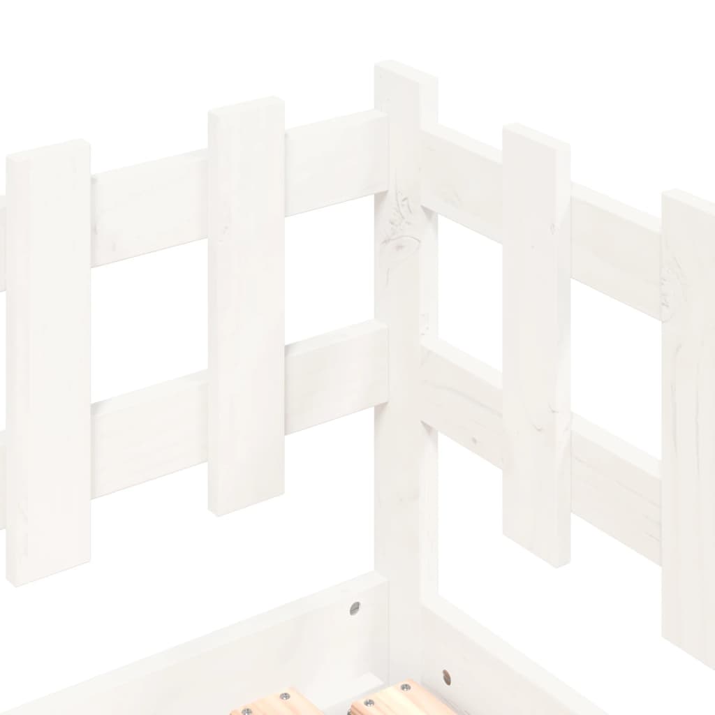 Lit coulissant sans matelas blanc 2x(80x200) cm Bois massif - XIOS