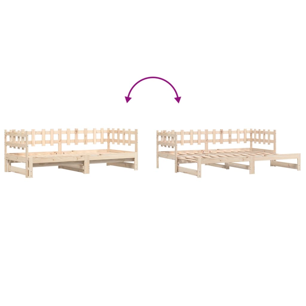 Lit coulissant sans matelas 2x(90x200) cm Bois massif - XIOS