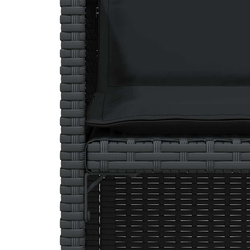 Ensemble de bistro 3 pcs avec coussins noir résine tressée - XIOS