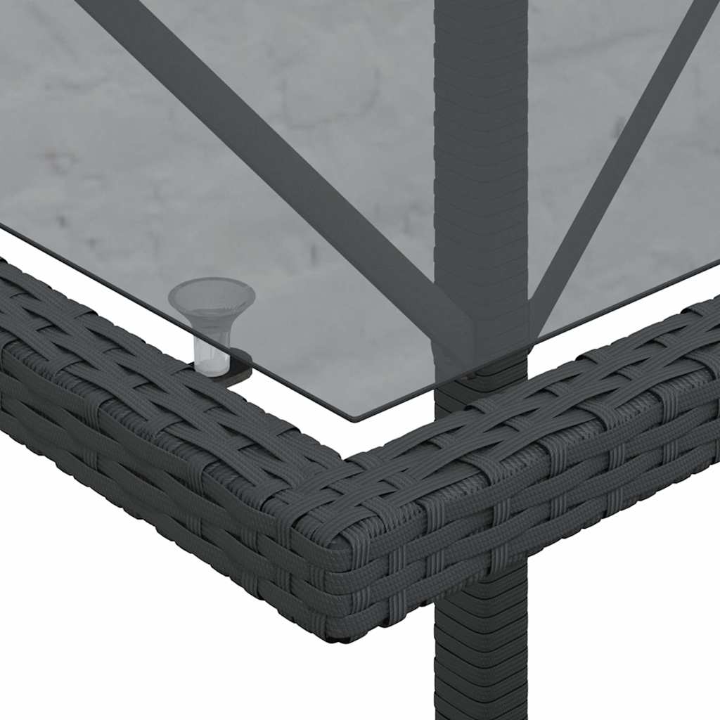 Ensemble de bistro 3 pcs avec coussins noir résine tressée - XIOS