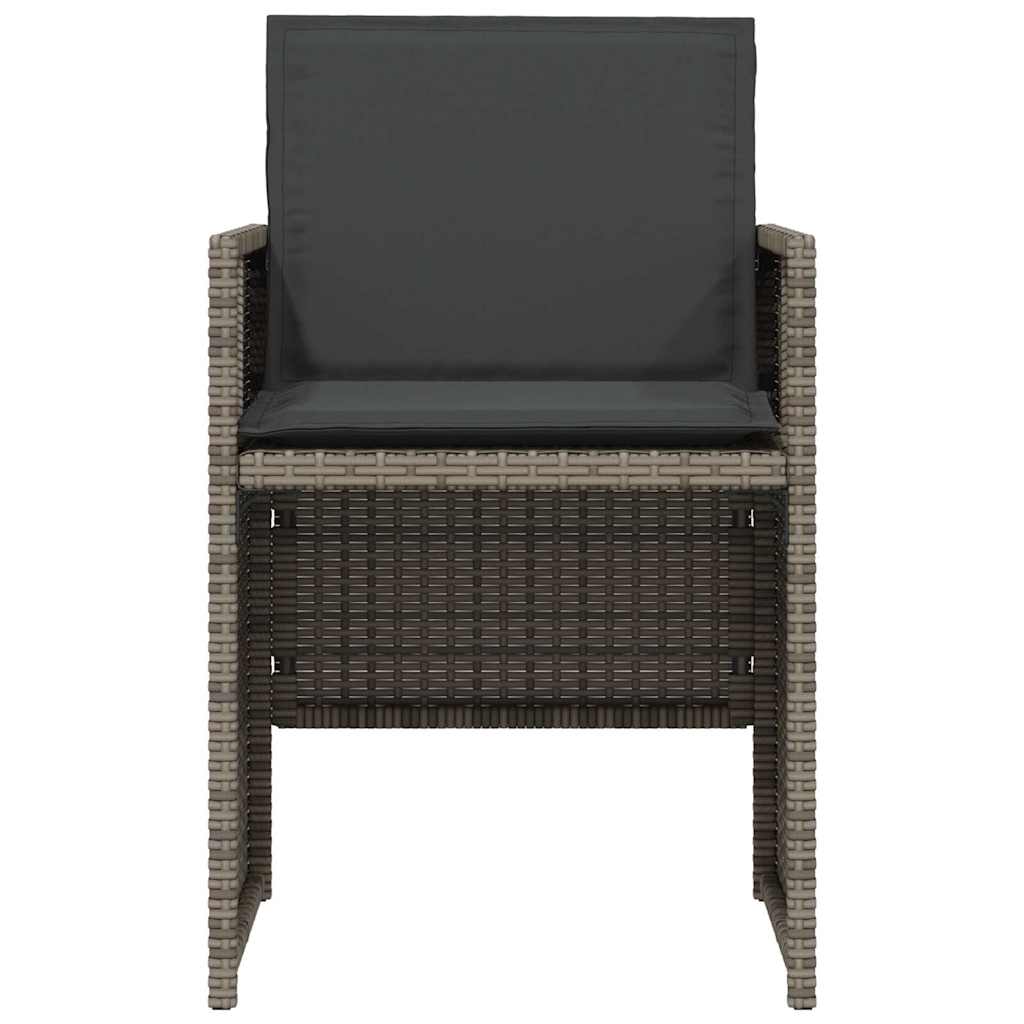 Ensemble de bistro 3 pcs avec coussins gris résine tressée - XIOS