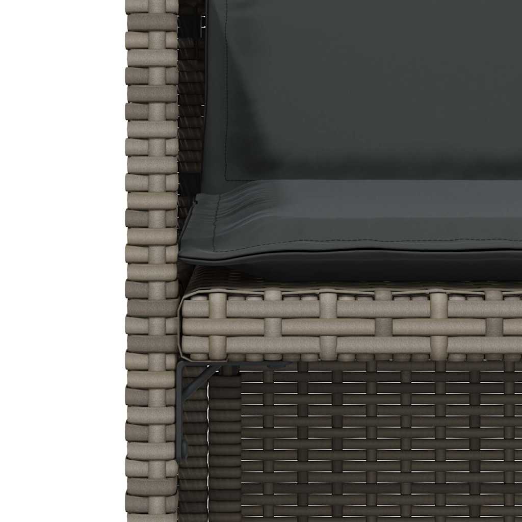 Ensemble de bistro 3 pcs avec coussins gris résine tressée - XIOS