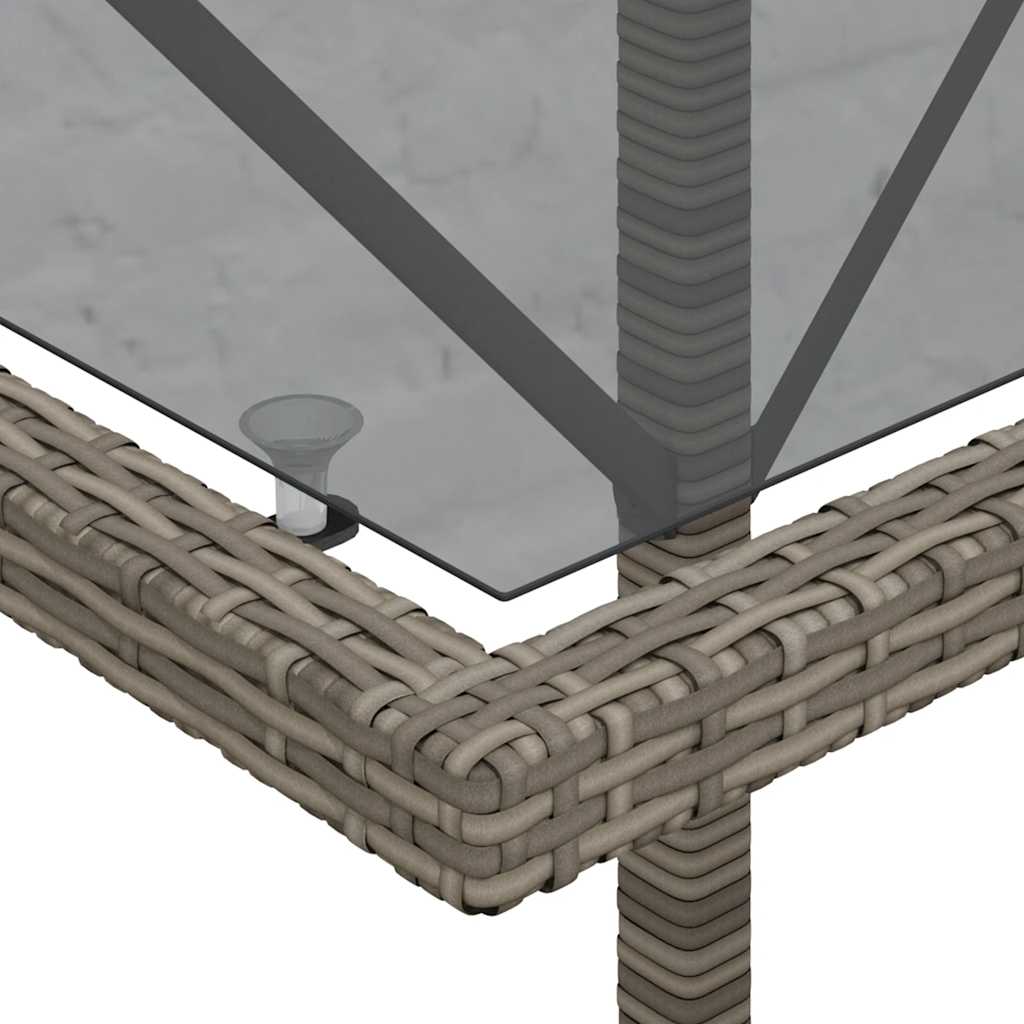 Ensemble de bistro 3 pcs avec coussins gris résine tressée - XIOS