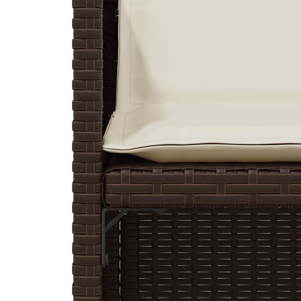 Ensemble de bistro 3 pcs avec coussins marron résine tressée Salons de jardin vidaXL