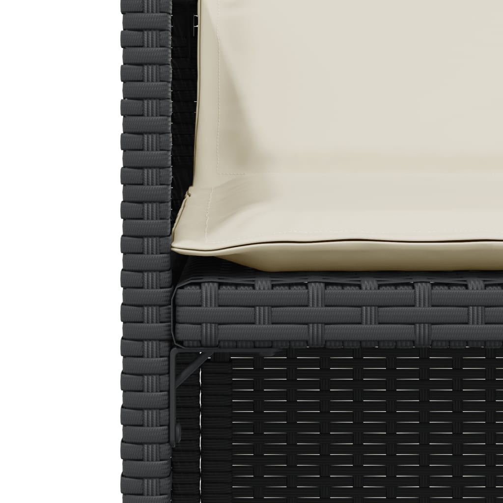 Ensemble de bistro 3 pcs avec coussins noir résine tressée Salons de jardin vidaXL
