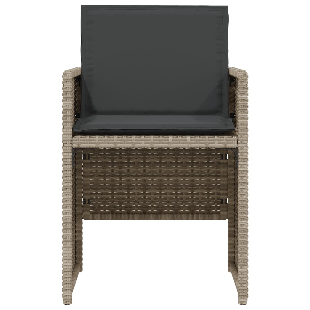 Ensemble de bistro 3 pcs et coussins gris clair résine tressée - XIOS