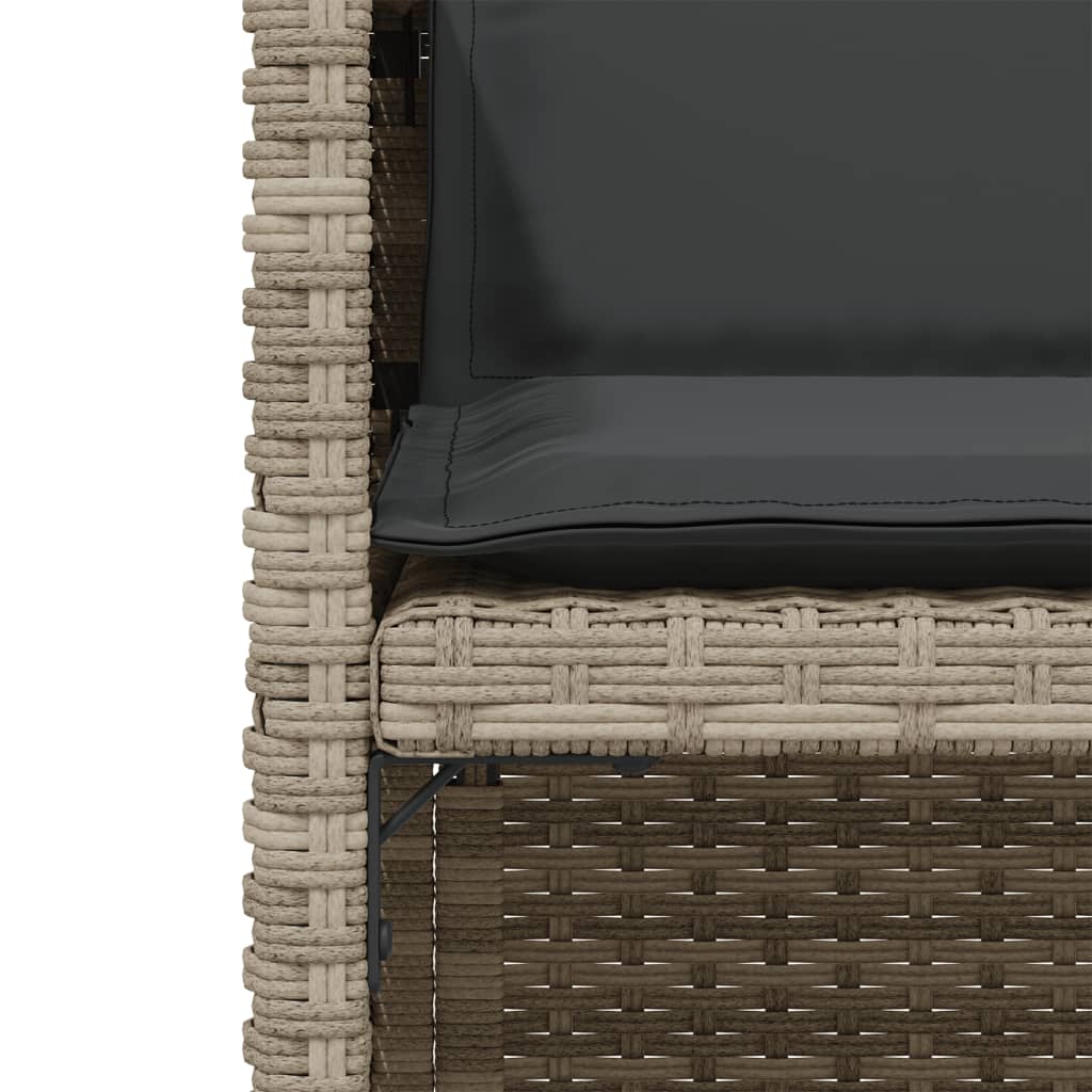 Ensemble de bistro 3 pcs et coussins gris clair résine tressée - XIOS