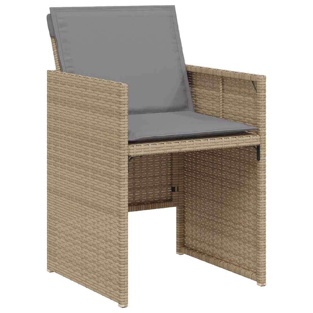 Ensemble de bistro 3 pcs coussins mélange beige résine tressée - XIOS