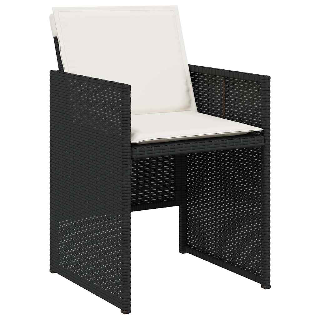 Ensemble à manger de jardin coussins 5pcs Noir Résine tressée - XIOS