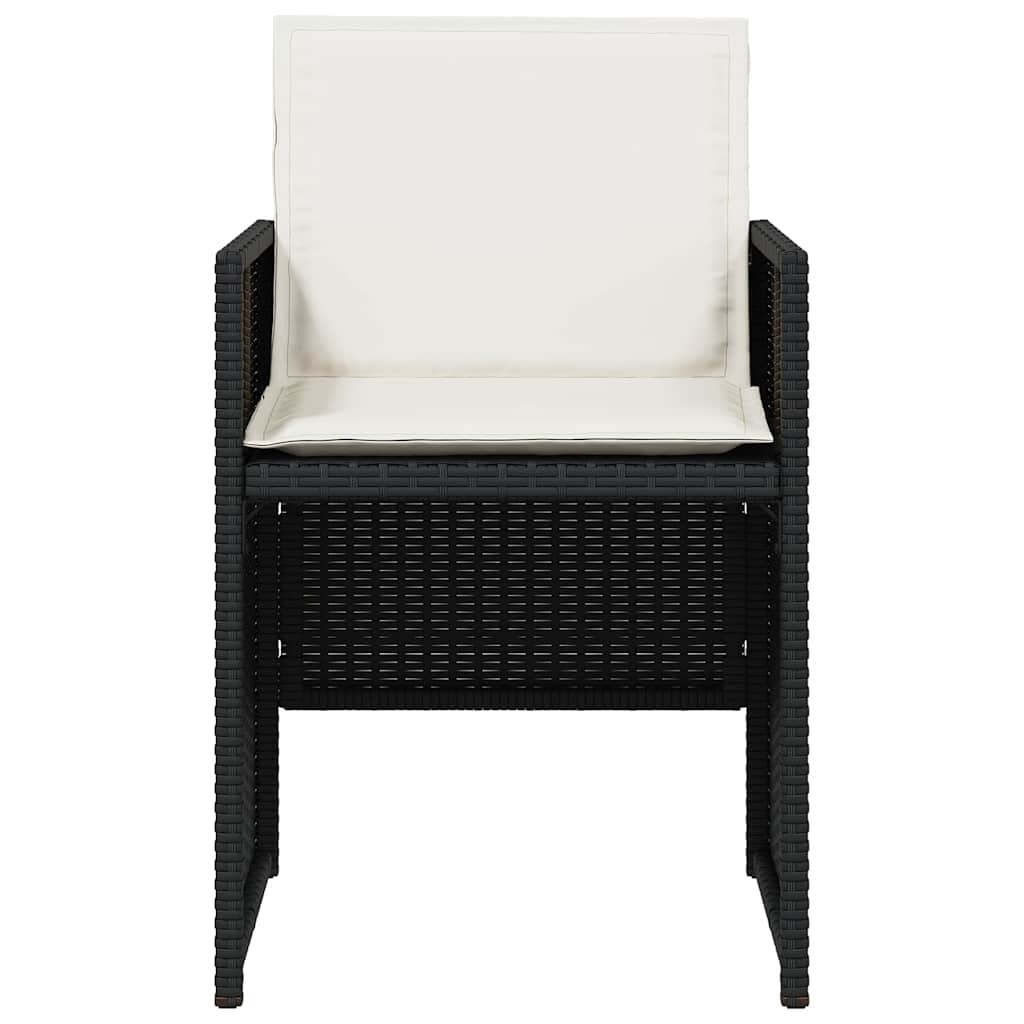 Ensemble à manger de jardin coussins 5pcs Noir Résine tressée - XIOS