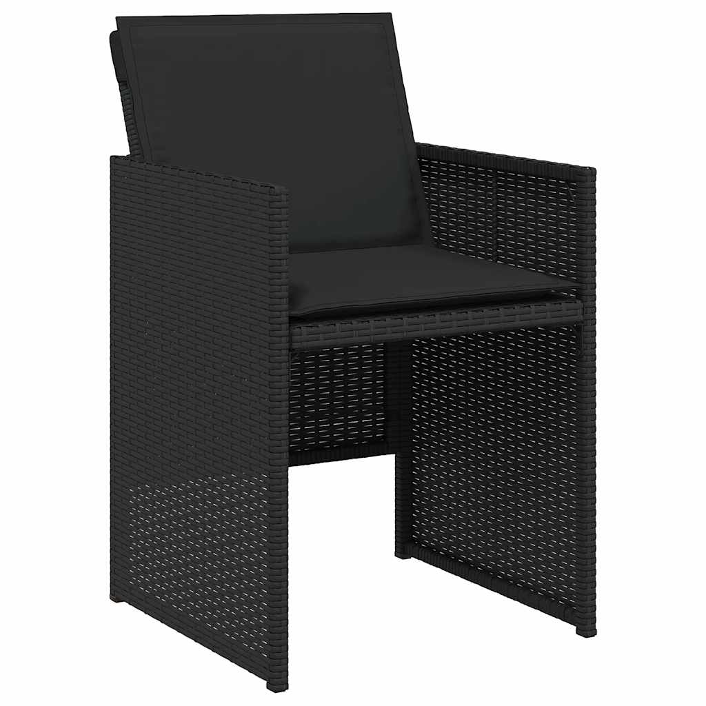 Ensemble à manger de jardin coussins 5pcs Noir Résine tressée - XIOS