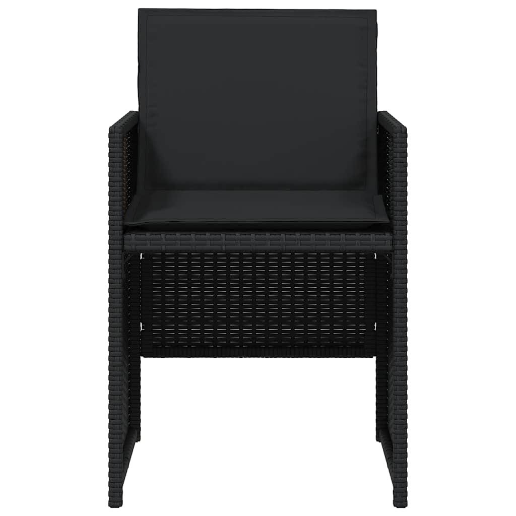 Ensemble à manger de jardin coussins 5pcs Noir Résine tressée - XIOS