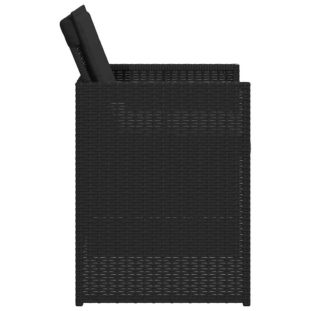 Ensemble à manger de jardin coussins 5pcs Noir Résine tressée - XIOS