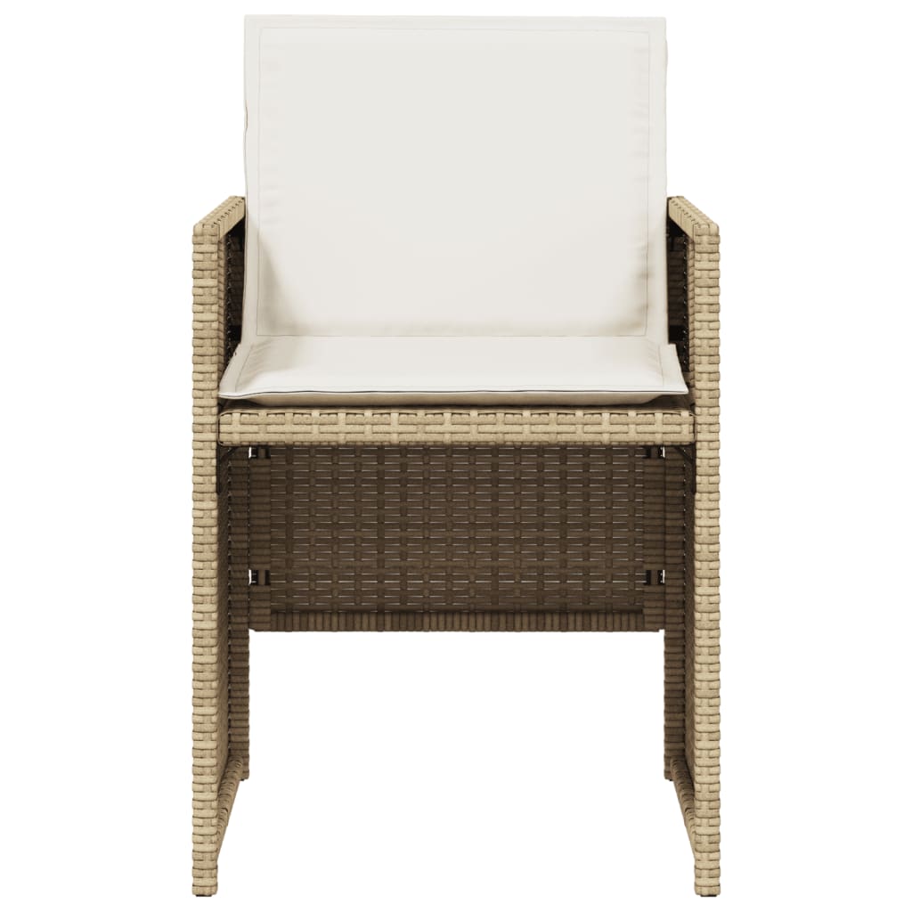 Ensemble à manger de jardin avec coussins 5pcs Beige poly rotin Salons de jardin vidaXL