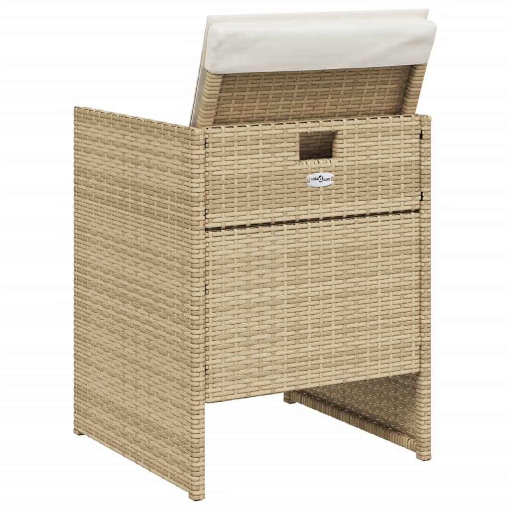 Ensemble à manger de jardin avec coussins 5pcs Beige poly rotin Salons de jardin vidaXL
