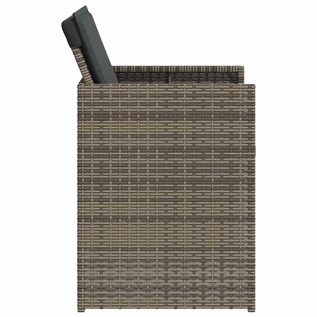 Ensemble à manger de jardin 5 pcs coussins gris résine tressée - XIOS