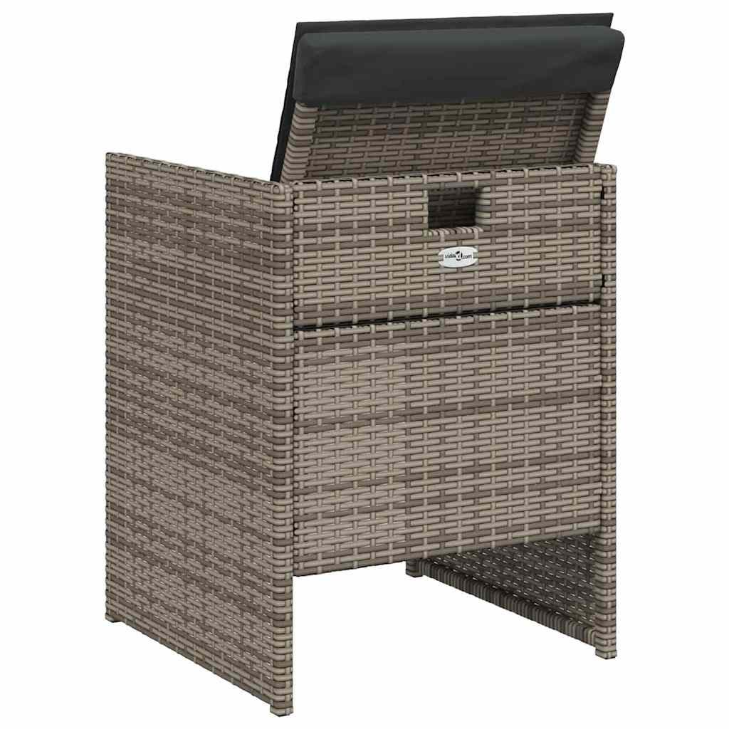 Ensemble à manger de jardin 5 pcs coussins gris résine tressée - XIOS