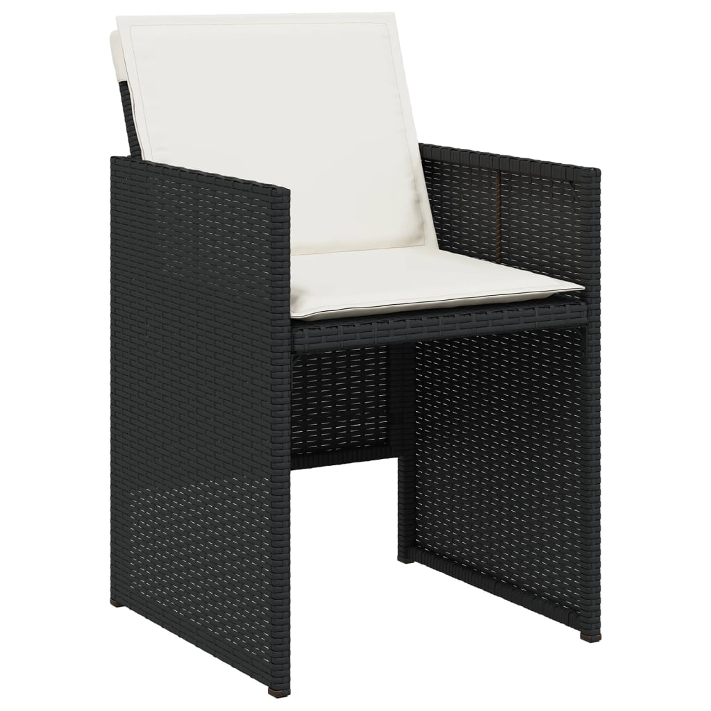 Ensemble à manger de jardin coussins 5pcs Noir Résine tressée - XIOS