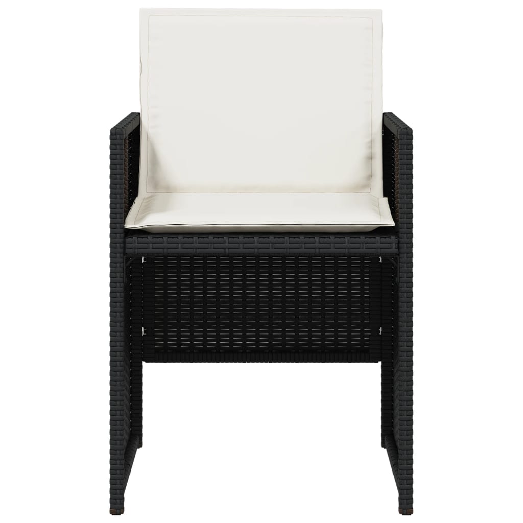 Ensemble à manger de jardin coussins 5pcs Noir Résine tressée - XIOS