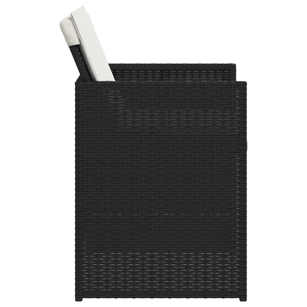 Ensemble à manger de jardin coussins 5pcs Noir Résine tressée - XIOS