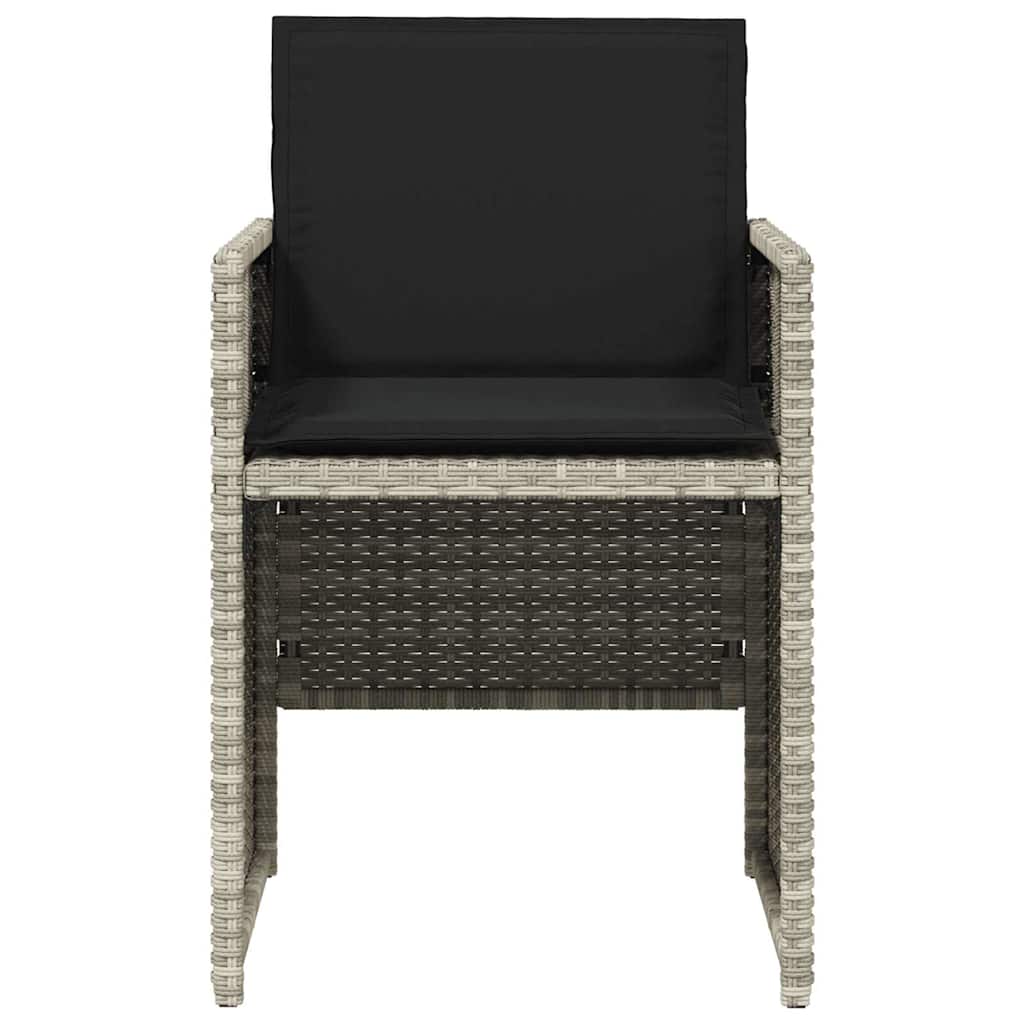 Ensemble à manger de jardin et coussins 5 pcs gris clair rotin - XIOS