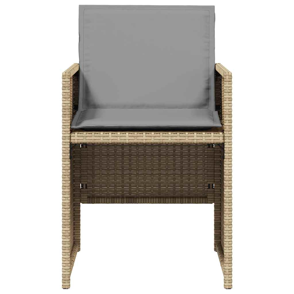 Ensemble à manger de jardin coussins 5 pcs mélange beige rotin - XIOS
