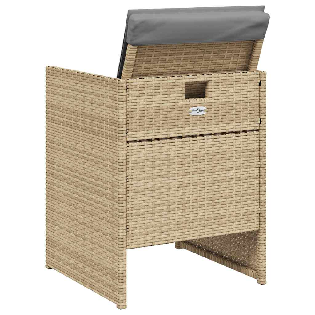 Ensemble à manger de jardin coussins 5 pcs mélange beige rotin - XIOS