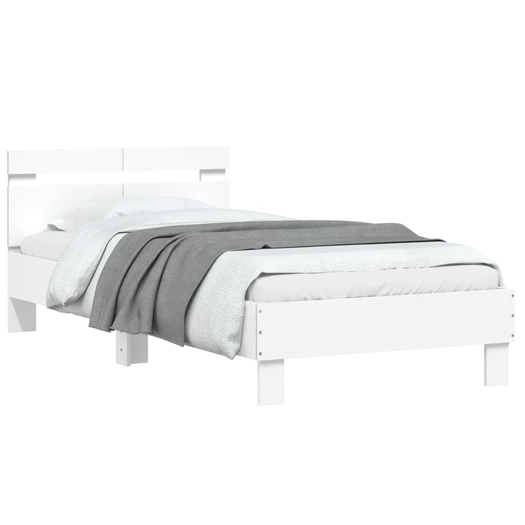 Cadre de lit sans matelas avec tête de lit blanc 100x200 cm - XIOS