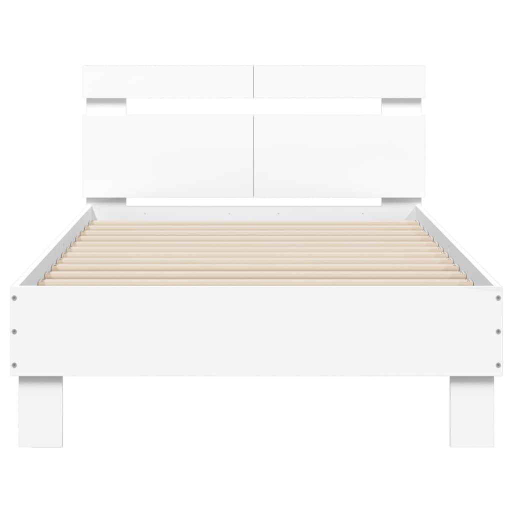 Cadre de lit sans matelas avec tête de lit blanc 100x200 cm - XIOS
